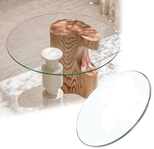Cristales Para Mesas Redondo Ø 35 40 50 70 90 100cm Tablero Vidrio Templado, Cubierta De Mesa De Vidrio Transparente, Para Mesa De Comedor, Mesa De Centro, Bandeja De Vidrio Inastillable(90cm)