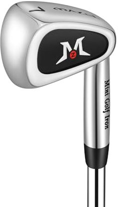 MAZEL Golf Swing Trainer Mini Golf 7 Iron Golf Club Stainless Steel Shaft 37 In Improve Hitting Accuracy (Black Swing Trainer, 7 Iron Mini Head)