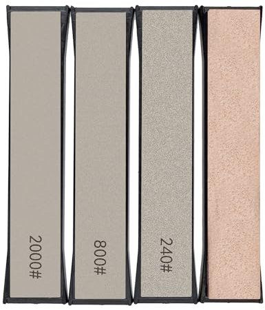 CWOVRS Diamond Sharpening Stones Only Used For RC-002A Knife Sharpening System - 3-Piece Replacement Stone Set - 240#, 800#, 2000# with 1 Polishing Leather Strop