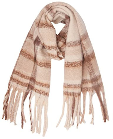 BOTCAM Mütze Und Schal Kinder, Winter, klassisch, Quaste, Karo-Schal, warm, weich, klobig, große Decke, Schal, Schals, 1 Packung, warmer Schal (Beige, One Size)