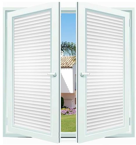 Sonnenschutzfolie Fenster Außen 110 x 580 cm, Privatsphäre, Uv-Schutz, Sonnenschutz, Gegen Hitze, Haftend Ohne Klebstoff, Fenster Klebefolie Statische Folie, Lamellen
