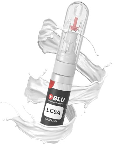 BLU Lackstift Auto kompatibel für VW LC9A Weiss PUREWEISS | Auto Lack Reparatur 2in1 Ausbesserungslack Pinsel + Nadel