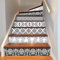 CHDITB 12 Stück Selbstklebende Treppenaufkleber,Vintage Treppe Tapete,Schwarze Blume Treppe Aufkleber,18×100cm,Selbstklebende Treppetapete,Treppe Wandsticker,Treppe Zementfliesen selbstklebend