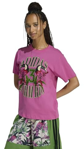 adidas Women's x Farm Rio Graphic T-Shirt, semi Lucid Fuchsia/Crystal Linen, XS