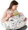 Labtec Baby Stillkissen zum Stillen, Multifunktionales Stillkissen mit verstellbarem Bauchgurt und Sicherheitszaun, 100% Baumwolle & Abnehmbarer Kissenbezug, Blätter-Aufdruck