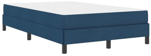vidaXL Boxspringbett mit Matratze Blau 120 x 200 cm Stoff