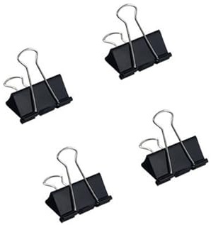 Xuamaea Lot de 48 trombones pliables en métal pour documents, notes et tickets - Noir (25 mm)