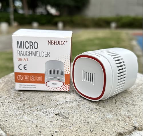 Mini Rauchmelder mit 10 Jahre Batterie - EN14604 & TUV Zertifiziert | Smart Smoke Detector für Haus und Wohnung
