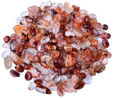 EBZFASO Garten-Dekosteine, Roter Kleber Blume Kristall Kies Aquarium Blumentopf Landschaft Stein Mehrere Größen(100g)