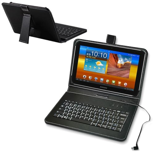 ENJOY-UNIQUE 9 10 11 Zoll Tablet Schutzhülle mit QWERTZ Tastatur in Deutsch Layout, USB-C Stecker, für Samsung Galaxy Tab A11+/ 9+, DOOGEE Tab, Lenovo Tab 10/ Idea Tab Tablet 11, Fire HD 10