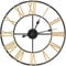 Klass Home 60cm Gold & Black Metal Wall Clock - Indoor/Outdoor, Silent Non-Ticking Roman Numerals for Living Room, Kitchen, Garden