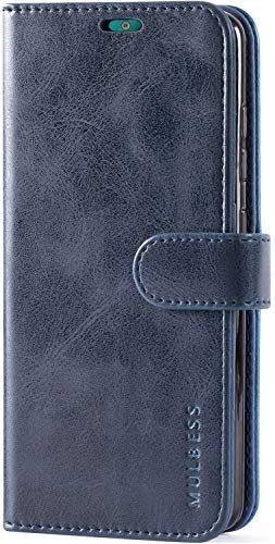 Mulbess Handy-Hülle für Huawei Y5 2019 / Honor 8S Schutzhülle, Magnet Handyhülle Leder, Flip Wallet Cover, Kartensteckplatz, Vintage Dunkel Blau