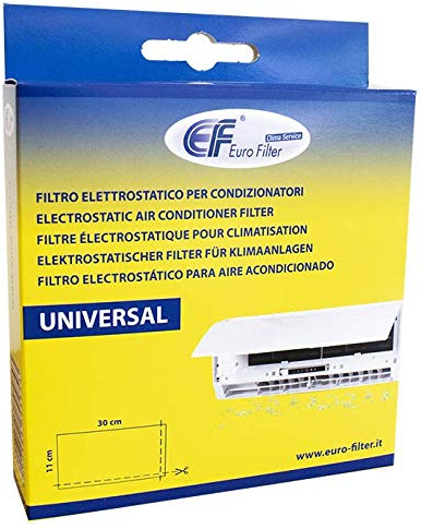 Euro Filter Filtro Elettrostatico Universale 300x110 millimetri per Condizionatori – Ritagliabile