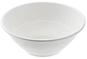 Leone Confezione da 50 Ciotole Tonde Bio, 900 ml, Polpa, Bianco, Diametro: 19.5 x (H) 7.5 cm
