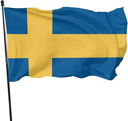 Wetterfeste Flagge von Schweden Gartenflagge, Familienflagge 3 x 5 Fuß Dekorationen für Zuhause im Freien