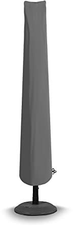 Bosmere All-Weather Extra Large Parasol Cover with Zip, 100% Waterproof, UV Protected, Heavy Duty 600D Oxford Fabric, L190 C96cm (31cm at top) , 6A595GY,Grey