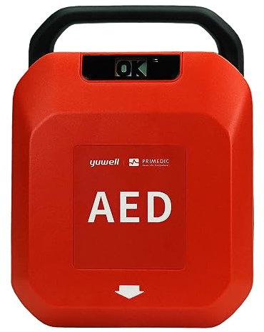 Erste Hilfe Defibrillator für Zuhause/Gewerbe für Laien und Profis mit manueller Schockabgabe Primedic HeartSave Y, 8 Jahre Garantie des Herstellers, 4x Sprachen nach Wahl