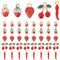 PH PandaHall 50 Stück 5 Stile Emaille Charms 3D Erdbeere Kirsche Italienisches Horn Cornicello Charms Schmuck Anhänger Charms Legierung Baumeln Charms Für DIY Basteln Armband