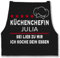 Schürze - Kochschürze Damen Frauen - Küchenchefin mit Name | Sei lieb zu mir ich koche dein Essen | Chefköchin - 85x69 - Schwarz - schürzen kochen kochschuerze koch kochschürzen für köchin