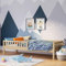 Bellabino Kinderbett Vils 90x200 cm, Einzelbett inkl. Lattenrost aus Kiefer Massivholz, Kinder Bett mit Rausfallschutz, Bett 90x200 in Natur lackiert