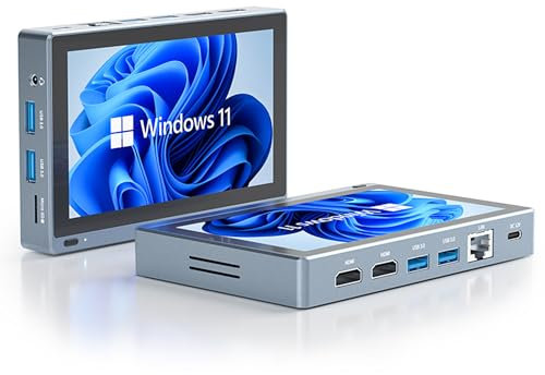 HEIGAOLAPC Mini PC, Celeron N5095 Mini Computer with Fan,16GB DDR4, 256GB eMMC, Win 11 PRO Mini PC with Screen, Micro PC 4K@60Hz Triple Display, Mini Computer WiFi5 BT5.2 Gigabit Ethernet