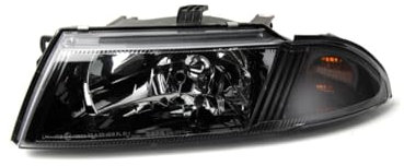 EDA PREMIUM auto Scheinwerfer Links MR972793 passend für MITSUBISHI CARISMA 1999-2004, (02-05), ohne Motor, elektrisch, Schwarz, H4, ECE