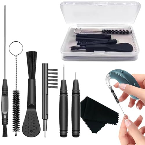 Hearing Aid Cleaning Set, Hearing Aid Cleaning Tools, Hearing Aid Accessories for Clean, Cleaning Set for Hearing Aids with Box, Cleaning Brush, Clean Needles, Brush Screwdriver, for Cleaning