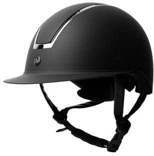 Horze Damen Reithelm Atmos Metallic, CE EN 1384:2023, größenverstellbarer Reiterhelm, schwarz, 55/57