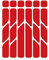 Riesel Design - „re:flex everywhere“ Fahrrad Reflektoren, Aufkleber Fahrrad, reflektierende Sticker für Fahrräder oder Kinderwagen/reflection Bike Sticker für mehr Sicherheit - red