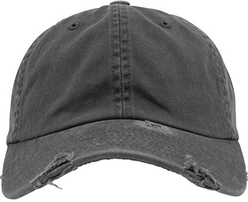 Flexfit Unisex 6245DC-Low Profile Destroyed Cap Caps, Darkgrey, one Size