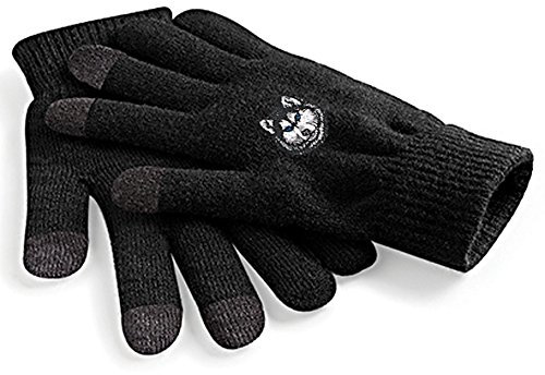 Fan-O-Menal Touch-Handschuhe mit Einstickung - Husky - 31652-5 schwarz Gr. S-XL Größe S/M
