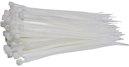 1000 Stück Profi Kabelbinder weiss Industriequalität 100 mm x 2,5 mm 18,2 kg Zugkraft Nylon cable ties für Industrie PC Garten von Damstone