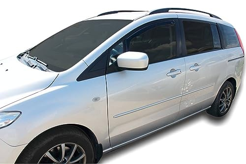 J&J AUTOMOTIVE Windabweiser passend für Mazda 5 5-Türer 2006-2018 2tlg, Heko Regenabweiser Vorne Getönt Dunkel Passform