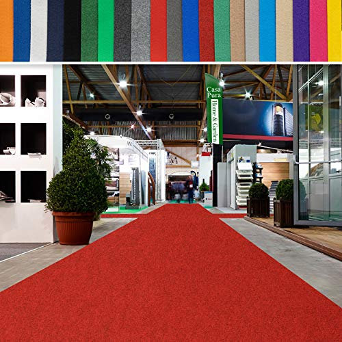 casa pura | Hollywood | Tapis de Mariage, Cérémonie et Événement | Jusqu'à 40 m de Longueur | Feutre aiguilleté | Protection Anti Incendie, antidérapant | Rouge chiné, 1 m x 5 m