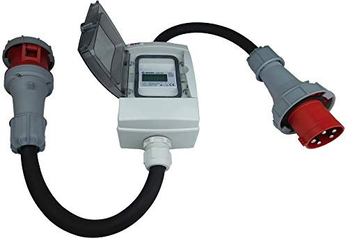 NWP 63A 400V CEE Adapter - mobiler digitaler Stromzähler - geeicht - (mit Reset) IP65-3-phasig