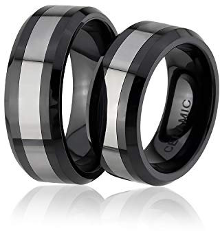 Juwelier Schönschmied - Zwei Partnerringe Trauringe Eheringe Keramik inkl. persönliche Lasergravur 60-58 LANrC8HH - Crash