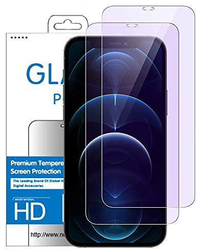 NOVAGO Compatible avec iPhone 12 Mini -Film Protection écran en Verre Trempé résistant et Fin avec Effet Filtre de lumière Bleue (X2)