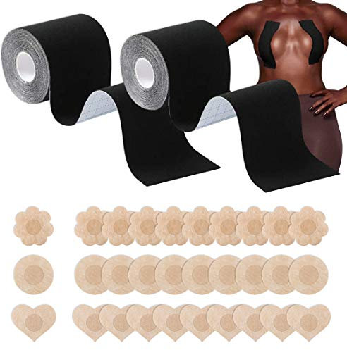 HSAJS Selbstklebende Brustwarzenabdeckungen Hautfreundliche Brust Tape Unsichtbarer BH Tape Brust Tape Für Damen Brustwarzenabdeckungen Set