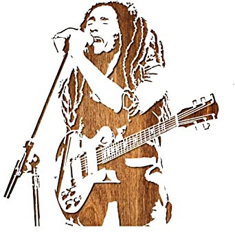 Boutique d'isacrea Bob Marley Konzert Schablone 30 x 30 cm aus Mylar-Kunststoff