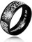 Uloveido 8mm Schwarzer Blauer Goldener Edelstahl Islamischer Muslimischer Muhammad Shahada Arabischer Gott Allah Botschafter Ring für Männer Jungen. (Schwarz, 18.25)