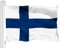 G128 Finnische Flagge, 90 x 150 cm, LiteWeave Pro Serie, bedrucktes 150D-Polyester, Länderflagge, für drinnen und draußen, lebendige Farben, Messingösen, dicker und langlebiger als 100D 75D Polyester