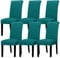 Lellen Dining Chair Covers Set of 6, Stretch Chair Covers Dining Chair Slipcovers Removable Washable Reusable Home & Kitchen Decor Protector Dining Room Chair Covers,Teal