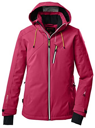 Killtec Damen Ksw 10 Wmn Jckt Skijacke Funktionsjacke mit abzippbarer Kapuze und Schneefang, neon pink, 40 EU