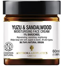 Amphora Aromatics Yuzu & Sandalwood Moisturising Face Cream with Bakuchiol 60ml Cosmos Natural