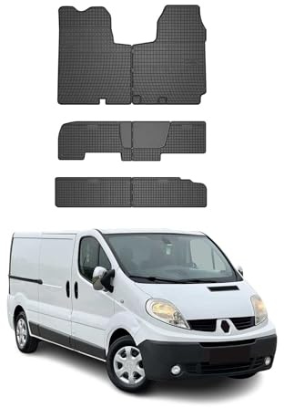 OMAC Fußmatten für Renault Trafic 2001-2014 Gummi 6tlg Schwarz | Automatten, Gummimatten, Allwetter, Antirutsch, fahrzeugspezifisches Produkt, wasserdicht