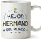 MUGFFINS Tazas para HERMANO - En Español - El Mejor del Mundo - 11 oz / 330 ml - Regalo original y divertido