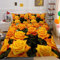 KATATI King Size Duvet Cover Sets Yellow Rose Patterned 3D Printed Yellow Rose Bedding Double Bed Set Soft Microfibe Bedding Set Quilt Cover 230x220 cm and 2 Pillow cases 50x75 cm with Zipper