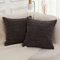 Mandioo 2er Set Grau Plüsch Boho Dekorative Wurf Kissenbezüge 40x40 cm, Super Weich gestreifte Cord Dekokissen Kissenbezug Sofakissen Dekorativ Couchkissen Kissenhülle für Sofa Couch Wohnzimmer