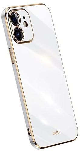 Topme Silikonhülle für iPhone 11 (6.1 Inches), [handyhülle im Goldrand-Stil] - Weiß