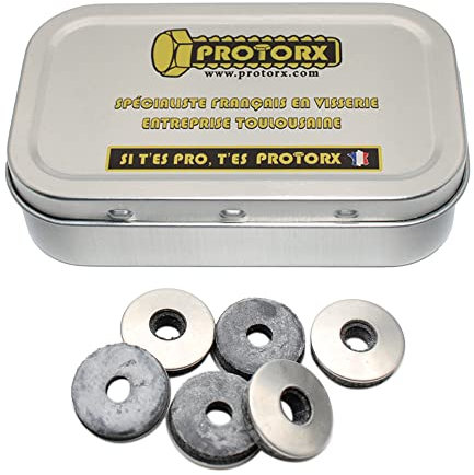 Rondelles Etancheite 4,8mm x 14mm : Boite 50pcs Inox | Rondelle Neoprene pour Vis Autoforeuse Metal Tole Ondulée pour Toiture | Rondelle D'Étanchéité Acier A2 avec Joint Caoutchouc Epdm | PROTORX